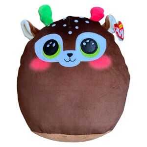 Ty Squishy Beanies Collection 10” Minx Christmas Holiday Reindeer Plush 2022 NWT